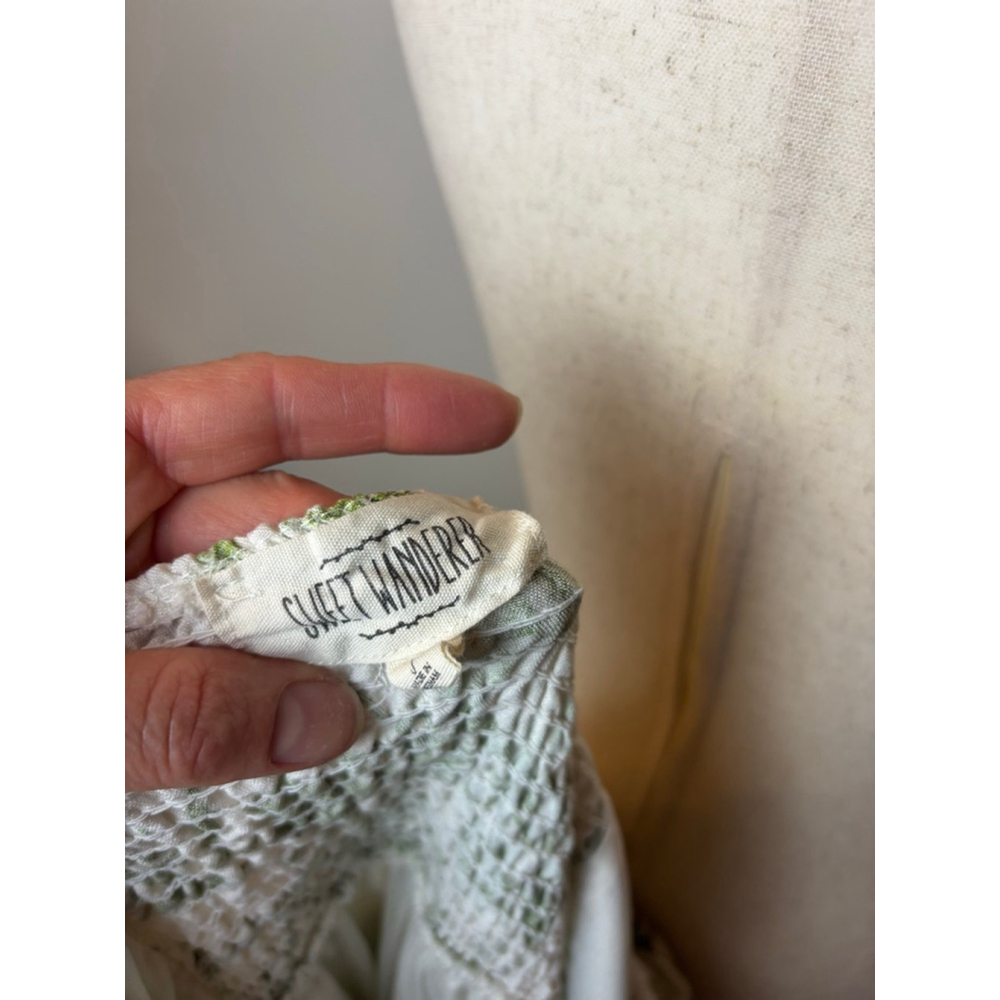 Anthropologie Sweet Wanderer Midi Dress s White Floral spring Easter brunch - Picture 7 of 10